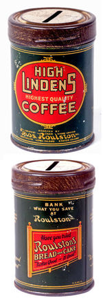 "HIGH LINDENS COFFEE" TIN CAN BANK.