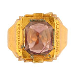 ORPHAN ANNIE RARE FEBRUARY BIRTHSTONE RING.