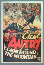 "GENE AUTRY IN COMIN' ROUND THE MOUNTAIN" MOVIE POSTER.