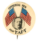 RARE 1908 SINGLE PICTURE BUTTON "COMMERCIAL MEN FOR TAFT."