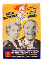 HELEN BRODERICK/VICTOR MOORE "TWIN STARS" RADIO PROGRAM POSTER.