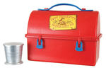 "DAVY CROCKETT'S FRONTIER LUNCHBOX" RED PLASTIC.