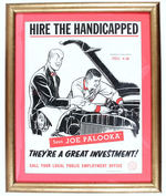 "JOE PALOOKA SAYS HIRE THE HANDICAP" EMPLOYEE OFFICE POSTER.