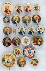 OUTSTANDING GROUP OF 22 EARLY GEORGE WASHINGTON BUTTONS MOST PRE-1930.