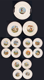 MICKEY & THE CIRCUS FRENCH CHINA 15-PIECE DESSERT SET.