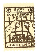 POSTER STAMP "SAVE THE SCOTTSBORO BOYS."