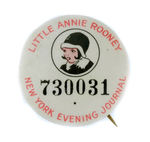 "LITTLE ANNIE ROONEY" NY EVENING JOURNAL BUTTON.