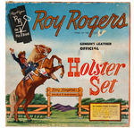 "ROY ROGERS GENUINE LEATHER OFFICIAL HOLSTER SET" WITH GUNS BOXED.