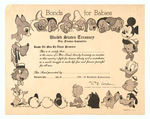 WALT DISNEY "BONDS FOR BABIES" CERTIFICATE.