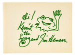 "KERMIT THE FROG" JIM HENSON SKETCH.