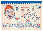 “ALL THE BEST-YOUR PALS HOWDY DOODY & BUFFALO BOB SMITH” AUTOGRAPHED VINTAGE PLACE MAT.