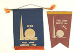 "1939 NEW YORK WORLD'S FAIR" PENNANTS.