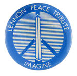 THREE RARE "LENNON PEACE TRIBUTE/IMAGINE" BUTTONS 1981-1984.