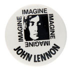 THREE RARE "LENNON PEACE TRIBUTE/IMAGINE" BUTTONS 1981-1984.