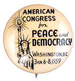 PEACE CONGRESS 1939 VARIETY.