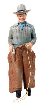 GENE AUTRY 12" PAINTED SOLID COMPOSITION FIGURE.