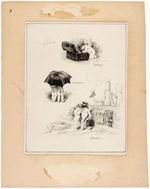 JOHN AMES MITCHELL ORIGINAL ART TRIO WITH CUPIDS PUBLISHED IN 1881 BOOK.