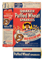 QUAKER "PIRATES 'GOLD - DETECTOR' RING" CEREAL BOX.