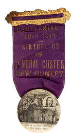 GENERAL CUSTER 1914 CENTENNIAL RIBBON BADGE.