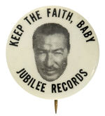 ADAM CLAYTON POWELL BUTTON FOR RECORD PRODUCED TO SETTLE LAWSUIT.