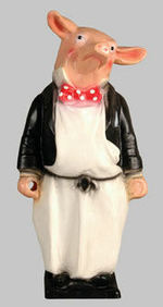 NEW ENGLAND BUTCHER'S GUILD PIG CHEF FIGURE.