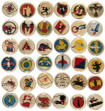 KELLOGG'S PEP CEREAL COMPLETE SET OF WWII MILITARY INSIGNIA PREMIUM BUTTONS.