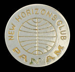 "PAN AM NEW HORIZONS CLUB" METAL 1.25" PINBACK 1950's.