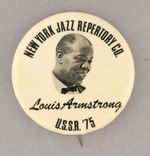 SCARCE "LOUIS ARMSTRONG" PORTRAIT BUTTON.