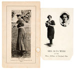 EARLY FEMALE MINOR LEAGUE BASEBALL PITCHER ALTA WEISS SOUVENIR PHOTO AND POSTCARD.