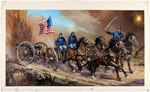 LINDBERG CIVIL WAR "UNION ARMY HORSE-DRAWN FIELD ARTILLERY" ORIGINAL MODEL KIT BOX LID ART.