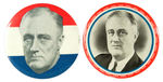 FDR PAIR OF GRAPHIC 3.5" PORTRAIT BUTTONS.