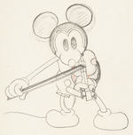 FIDDLING AROUND (JUST MICKEY) MICKEY MOUSE PRODUCTION DRAWING PAIR.