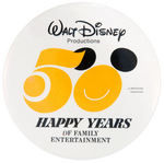 "WALT DISNEY PRODUCTIONS" SCARCE 50TH ANNIVERSARY BUTTON FROM 1973.