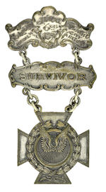 PHILADELPHIA AREA TO ATLANTIC CITY AND BACK 1897 "SURVIVOR" AWARD BADGE.