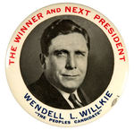 RARE VARIETY WILLKIE "THE PEOPLES CANDIDATE" 3.5" BUTTON.