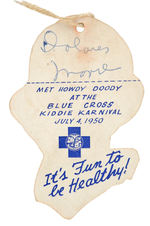 RARE HOWDY DOODY HEALTH CARNIVAL ID TAG.