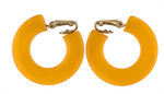 BAKELITE ART DECO BUTTERSCOTCH COLOR EARRINGS.