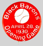 RARE "BLACK BARONS" 1930s BUTTON.