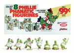 PHILADELPHIA "PHILLIE PHANATIC FIGURINES" W/LARGE TWO-SIDED SIGN.