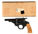 TOM MIX EARLIEST VERSION PREMIUM WOOD GUN WITH BOX AND APOLOGY CARD.