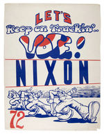 "LET'S KEEP ON TRUCKIN'...VOTE!  NIXON 72" CRUMB POSTER.