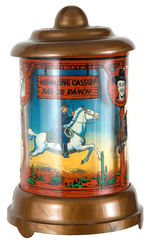 "HOPALONG CASSIDY BAR 20 RANCH" MOTION LIGHT WITH RUNNING HORSES/STAGECOACH.