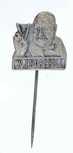 "W. CHURCHILL" GIVES 'V' SIGN.