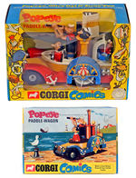 "POPEYE PADDLE WAGON" CORGI COMICS TOY IN ORIGINAL BOX.