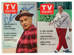 “MY BEST WISHES JACKIE GLEASON/ART CARNEY ED NORTON” AUTOGRAPHED COMPLETE ISSUES OF “TV GUIDE”.