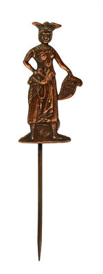 FOUNDING OF CHICAGO RARE EMBOSSED BRASS FULL FIGURE STICKPIN.