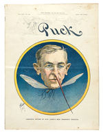 WOODROW WILSON PRINT/PUCK MAGAZINE WITH MOSQUITO THEME.