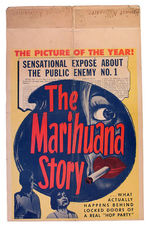 “THE MARIHUANA STORY” THEATER WINDOW CARD.