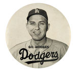 "GIL HODGES DODGERS" LARGE PORTRAIT BUTTON.