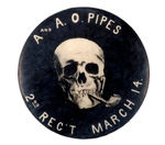 PIPE SMOKING SKULL PROMOTES MILITARY EVENT.